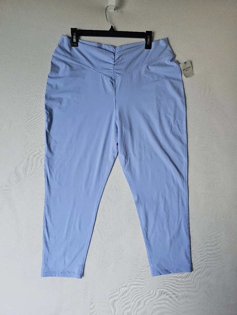 NWT Arizona Jean Co. Light Blue Ruched Back Capri Leggings Size XXL